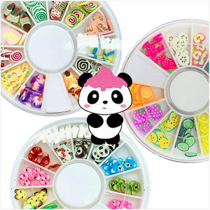 Fimo Slices in Storage Container - Slimy Panda Slime Shop