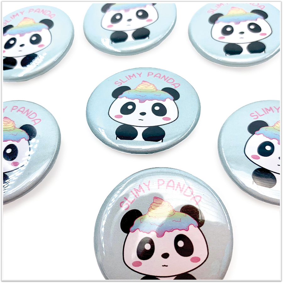Slimy Panda Button Pin - Slimy Panda Slime Shop